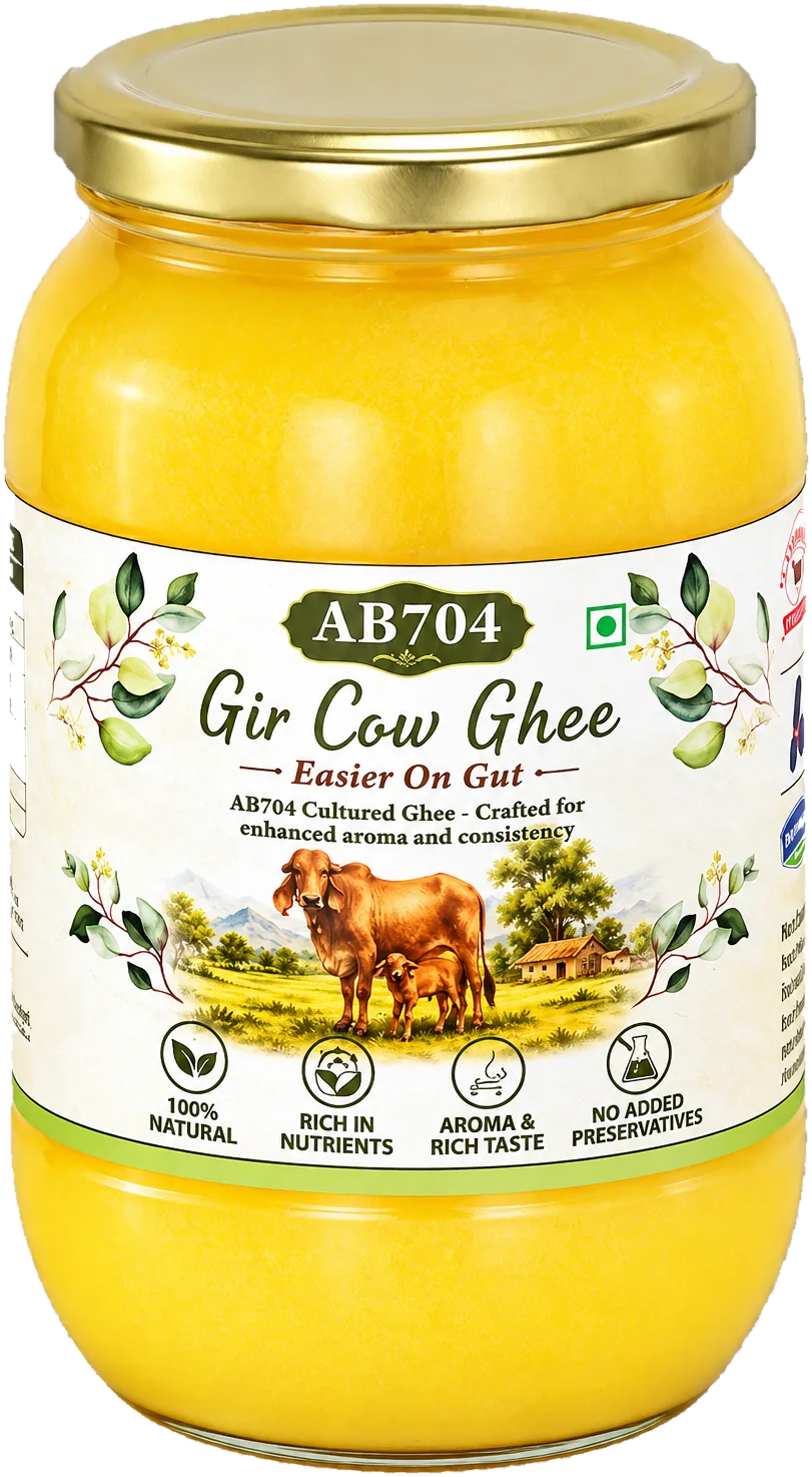 AB704 Cultured A2 Gir Cow Ghee, 1000 ml jar